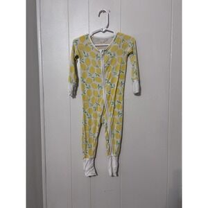 Little Sleepies Lemon Bamboo Footie Zipper Pajamas 6-12 Months Yellow